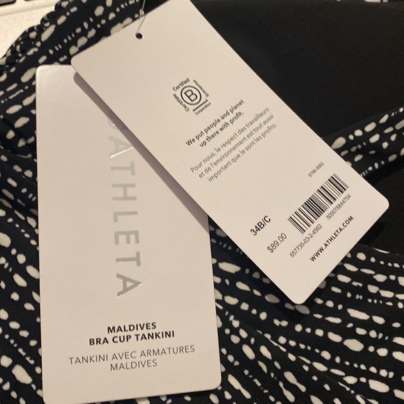 🖤 ATHLETA Maldives Tankini Top // Rice Pearls Black - Picture 6 of 11